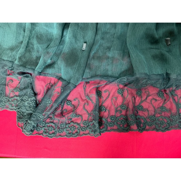 American Glamour Badgley Mischka Womens Tunic Top Sz 2X Teal Lace Flowy Boho - Picture 10 of 10